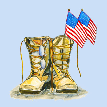 Boots and Flag